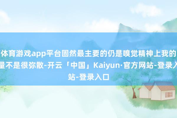 体育游戏app平台固然最主要的仍是嗅觉精神上我的力量不是很弥散-开云「中国」Kaiyun·官方网站-登录入口