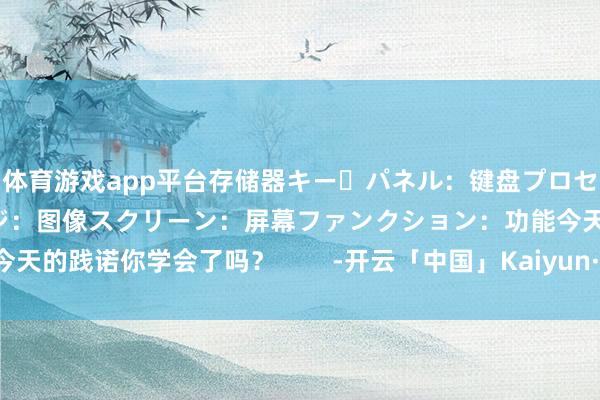 体育游戏app平台存储器キー・パネル：键盘プロセッサー：惩处器イメージ：图像スクリーン：屏幕ファンクション：功能今天的践诺你学会了吗？        -开云「中国」Kaiyun·官方网站-登录入口