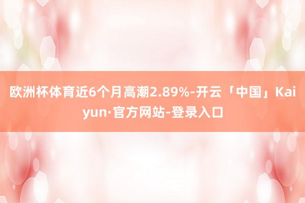 欧洲杯体育近6个月高潮2.89%-开云「中国」Kaiyun·官方网站-登录入口